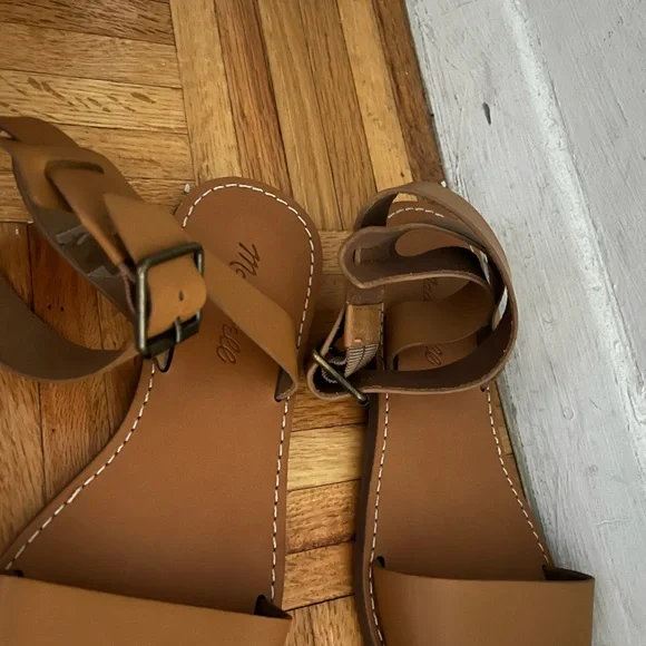 Madewell The Boardwalk Ankle Strap Sandals Camel Brown - Picture 3 of 6
